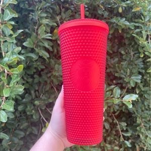 NEW Starbucks Red Soft Touch Matte Studded Venti Large Tumbler 24oz